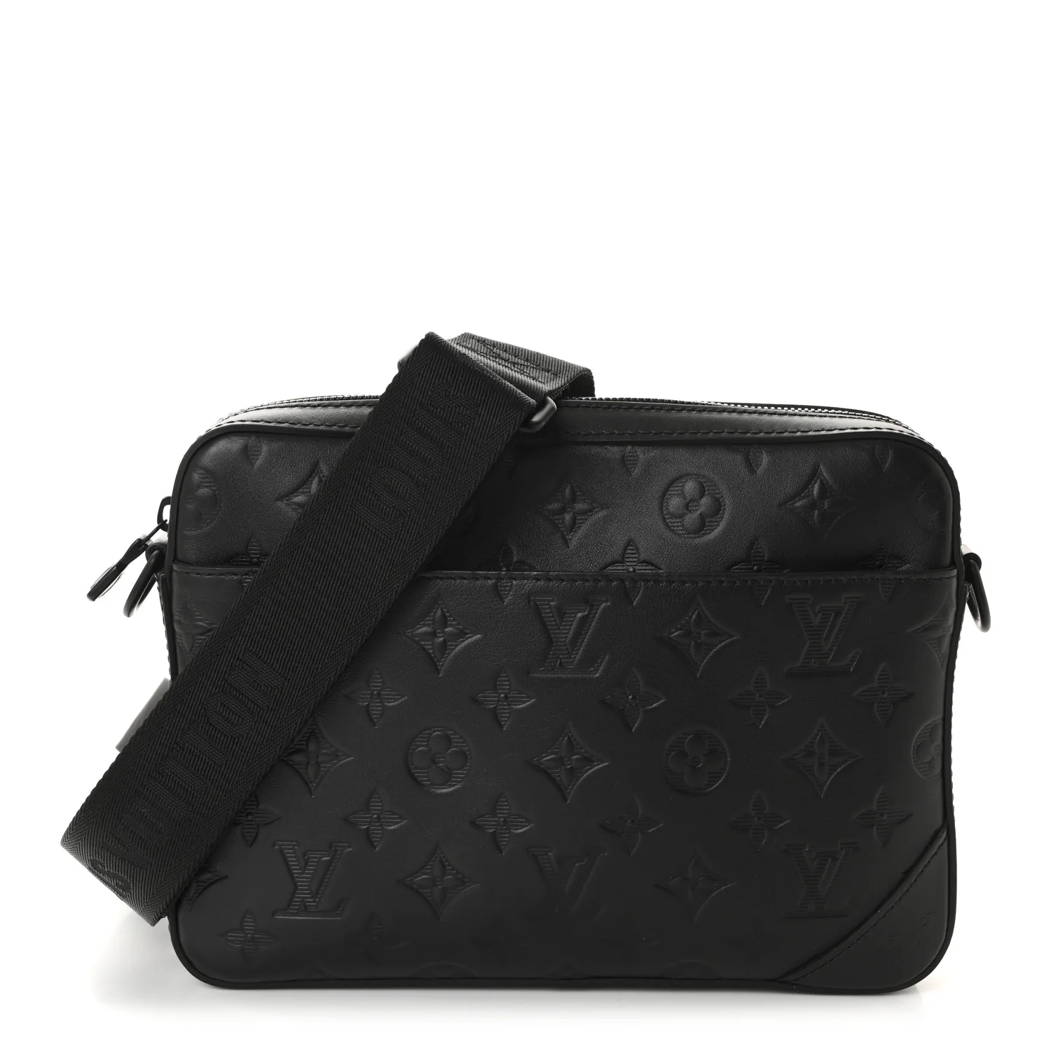 Calfskin Monogram Shadow Trio Messenger Black