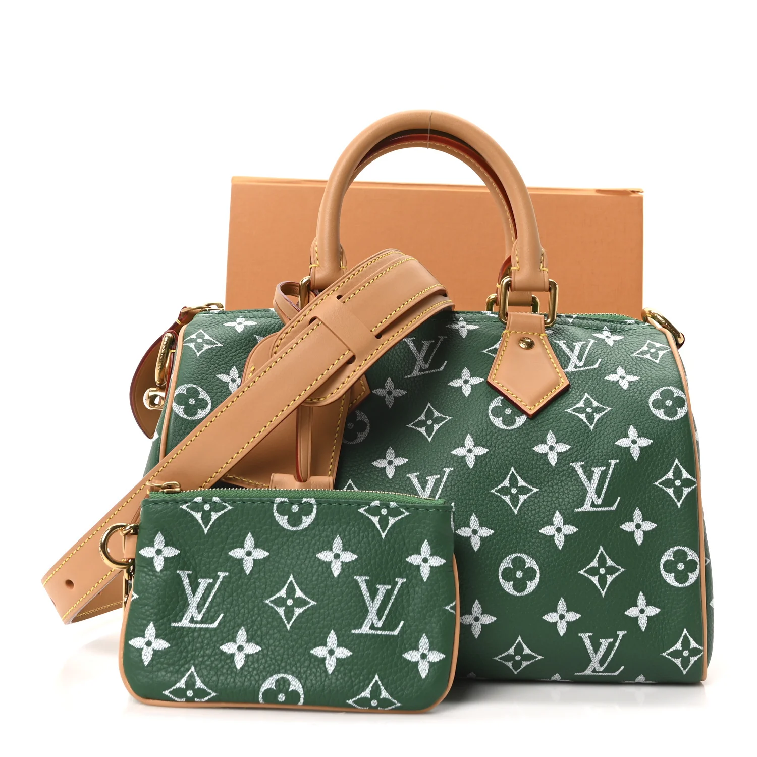Calfskin Monogram Speedy P9 Bandouliere 25 Green - Image 12