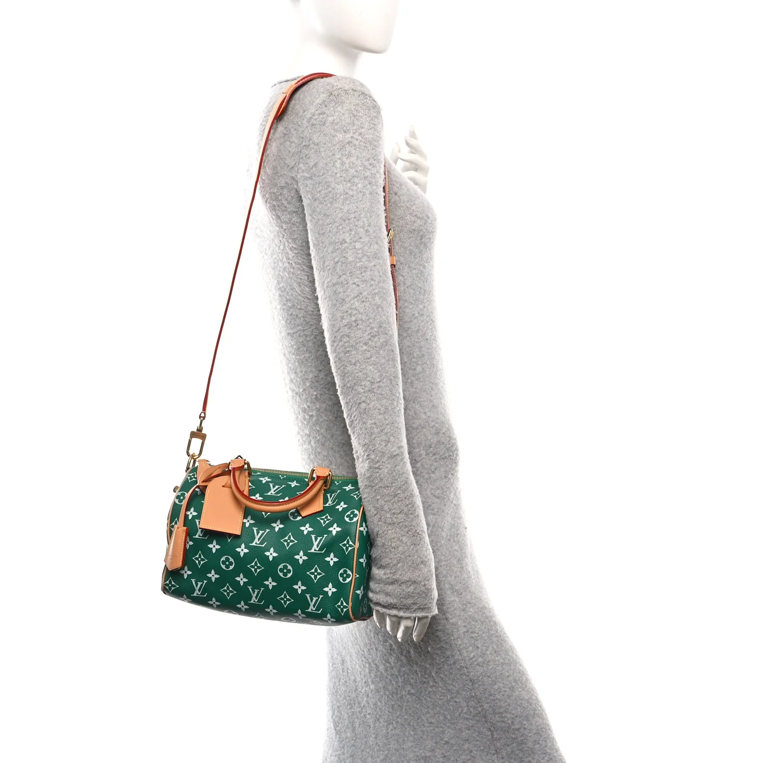Calfskin Monogram Speedy P9 Bandouliere 25 Green - Image 2