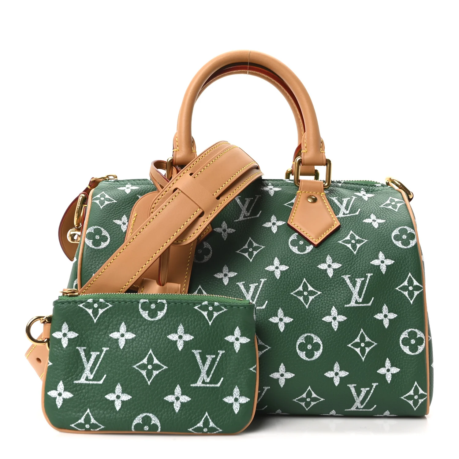 Calfskin Monogram Speedy P9 Bandouliere 25 Green - Image 3