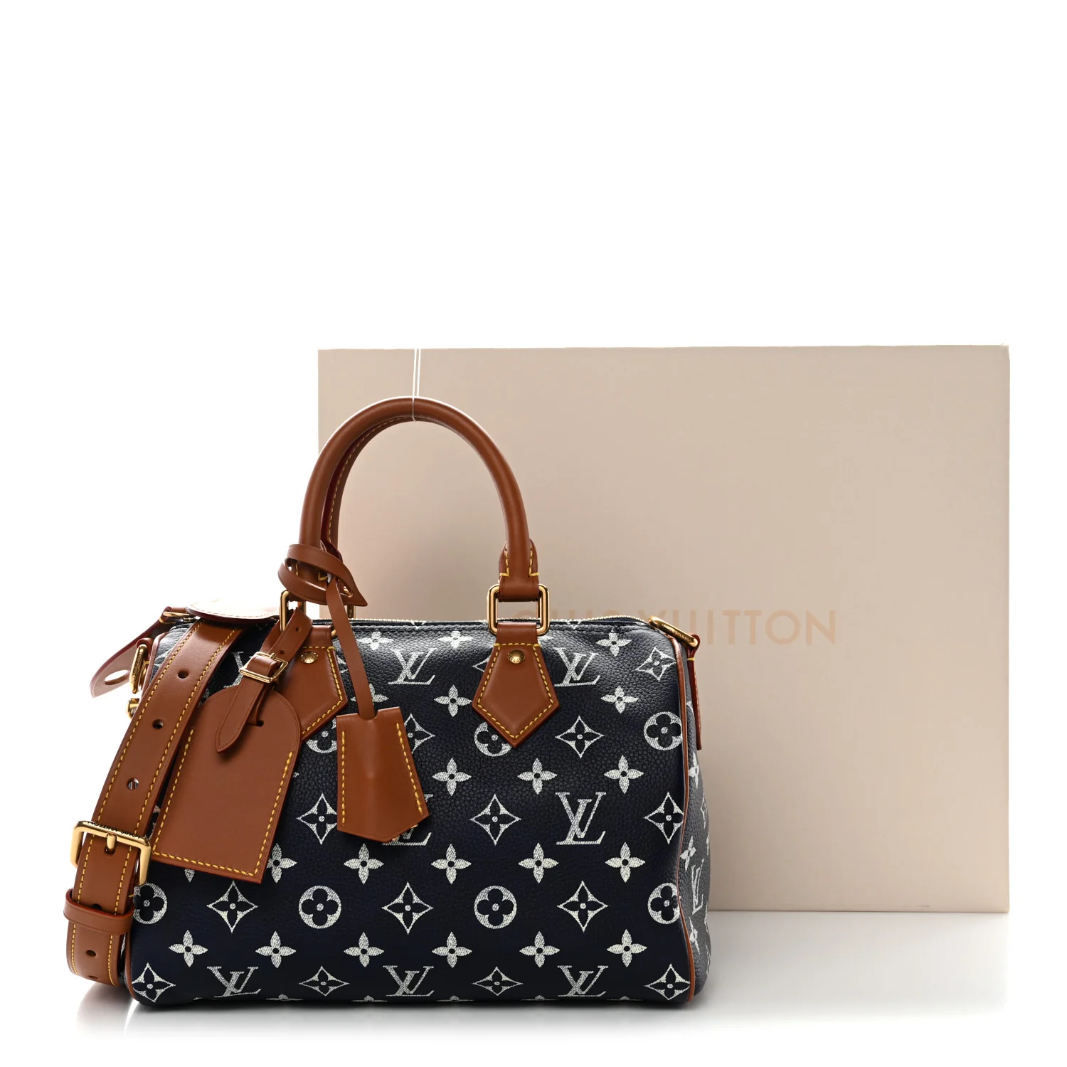 Calfskin Monogram Speedy P9 Bandouliere 25 Indigo - Image 10