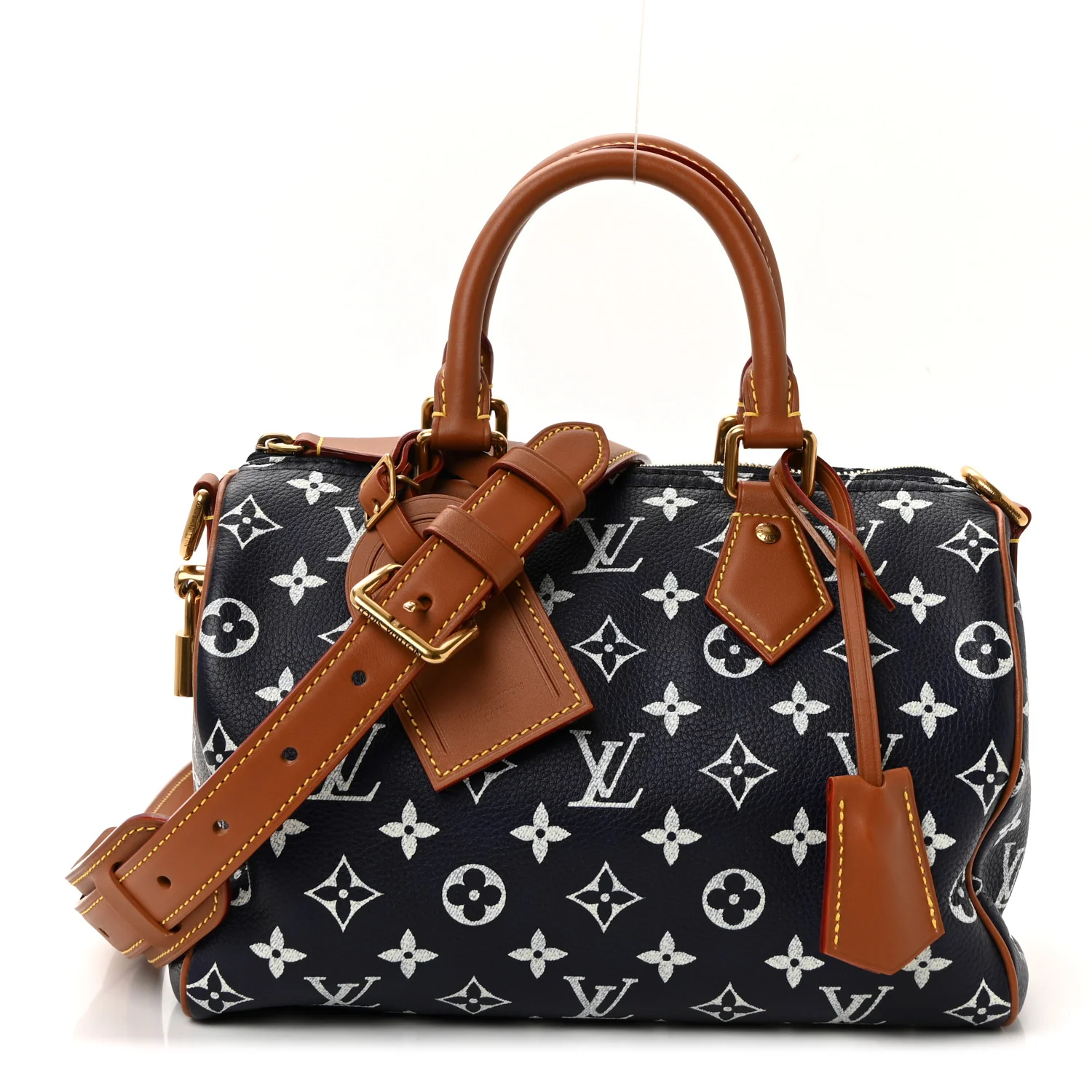 Calfskin Monogram Speedy P9 Bandouliere 25 Indigo - Image 2