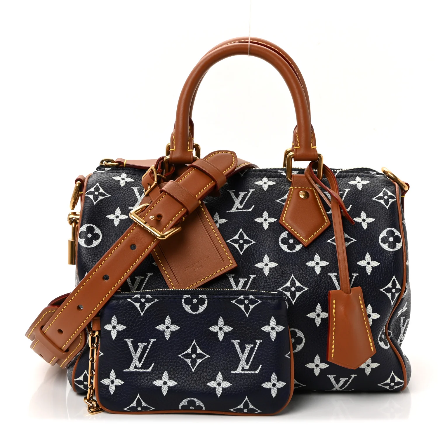 Calfskin Monogram Speedy P9 Bandouliere 25 Indigo - Image 5