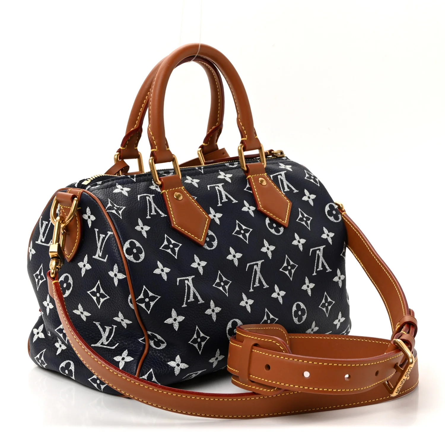 Calfskin Monogram Speedy P9 Bandouliere 25 Indigo - Image 6