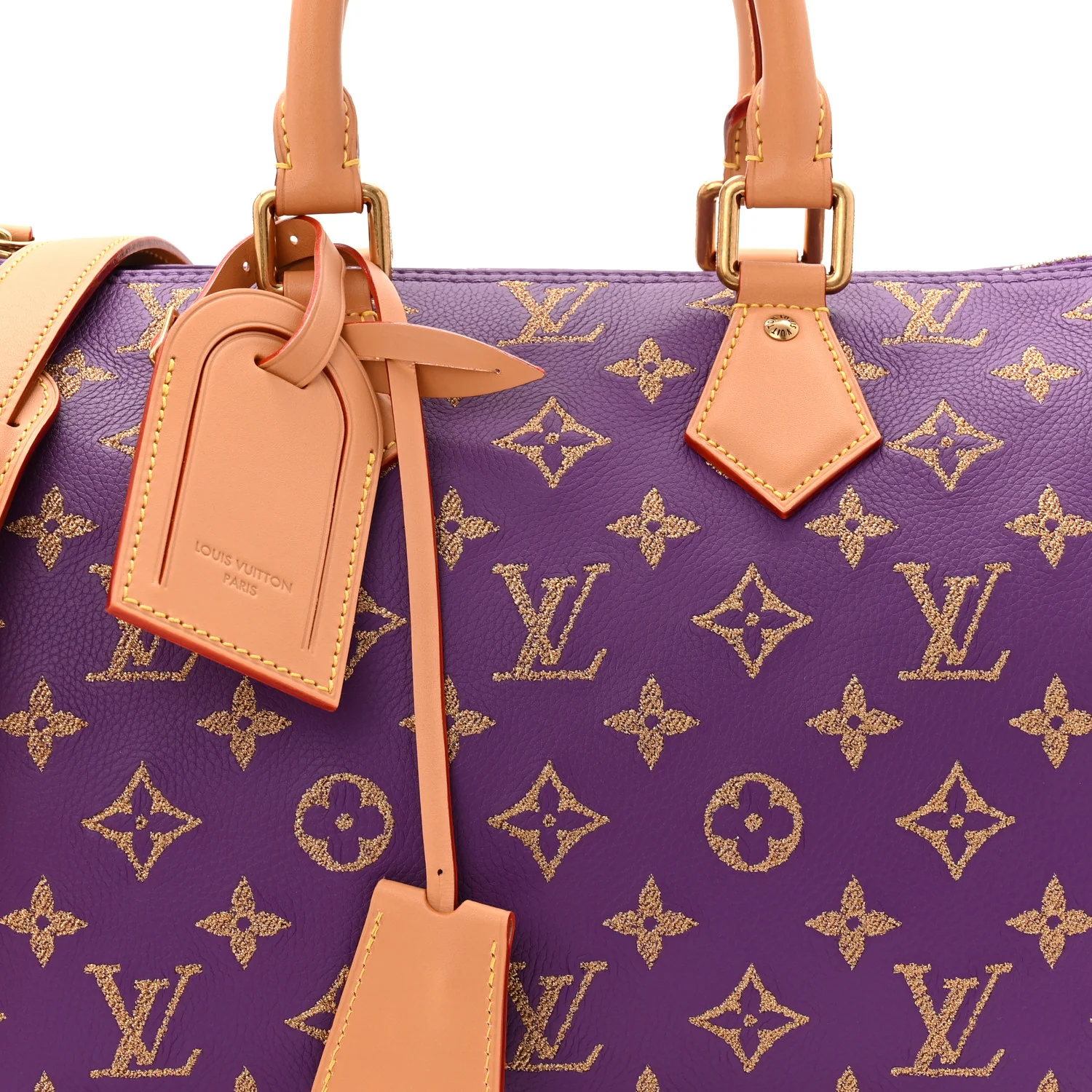 Calfskin Monogram Speedy P9 Bandouliere 30 Golden Lotus Purple - Image 16