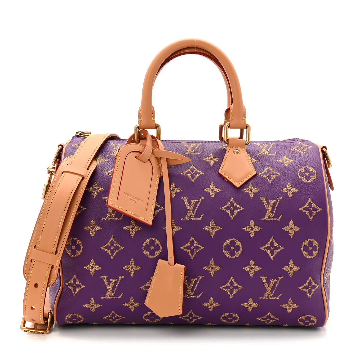 Calfskin Monogram Speedy P9 Bandouliere 30 Golden Lotus Purple - Image 2