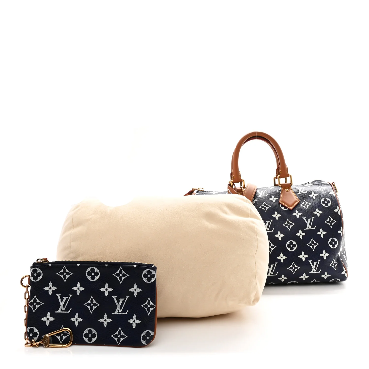 Calfskin Monogram Speedy P9 Bandouliere 30 Indigo - Image 3