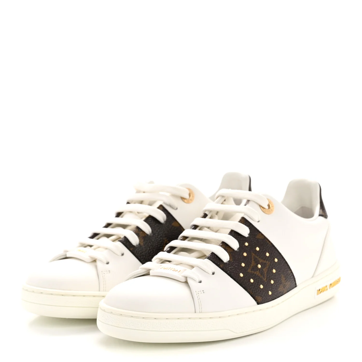 Calfskin Monogram Studded Frontrow Sneaker 36 - Image 4