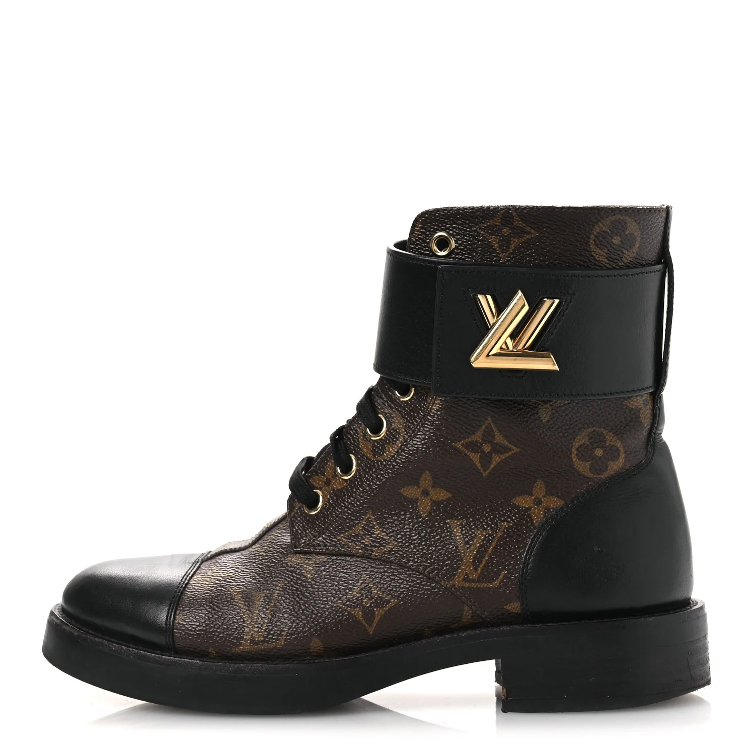 Calfskin Monogram Wonderland Flat Ranger Boots 36.5 Black