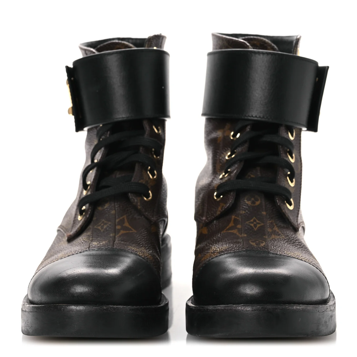 Calfskin Monogram Wonderland Flat Ranger Boots 36.5 Black - Image 3