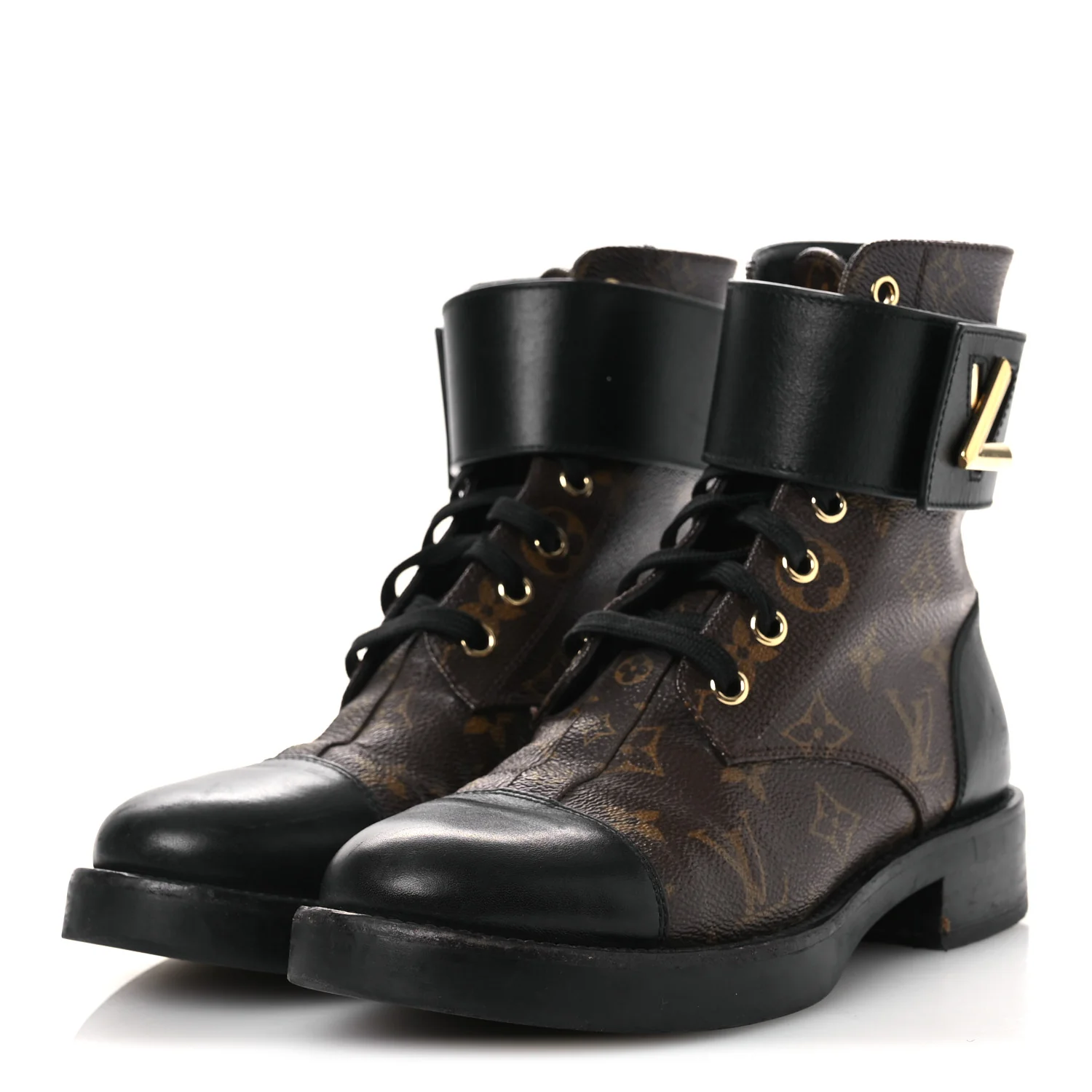 Calfskin Monogram Wonderland Flat Ranger Boots 36.5 Black - Image 4