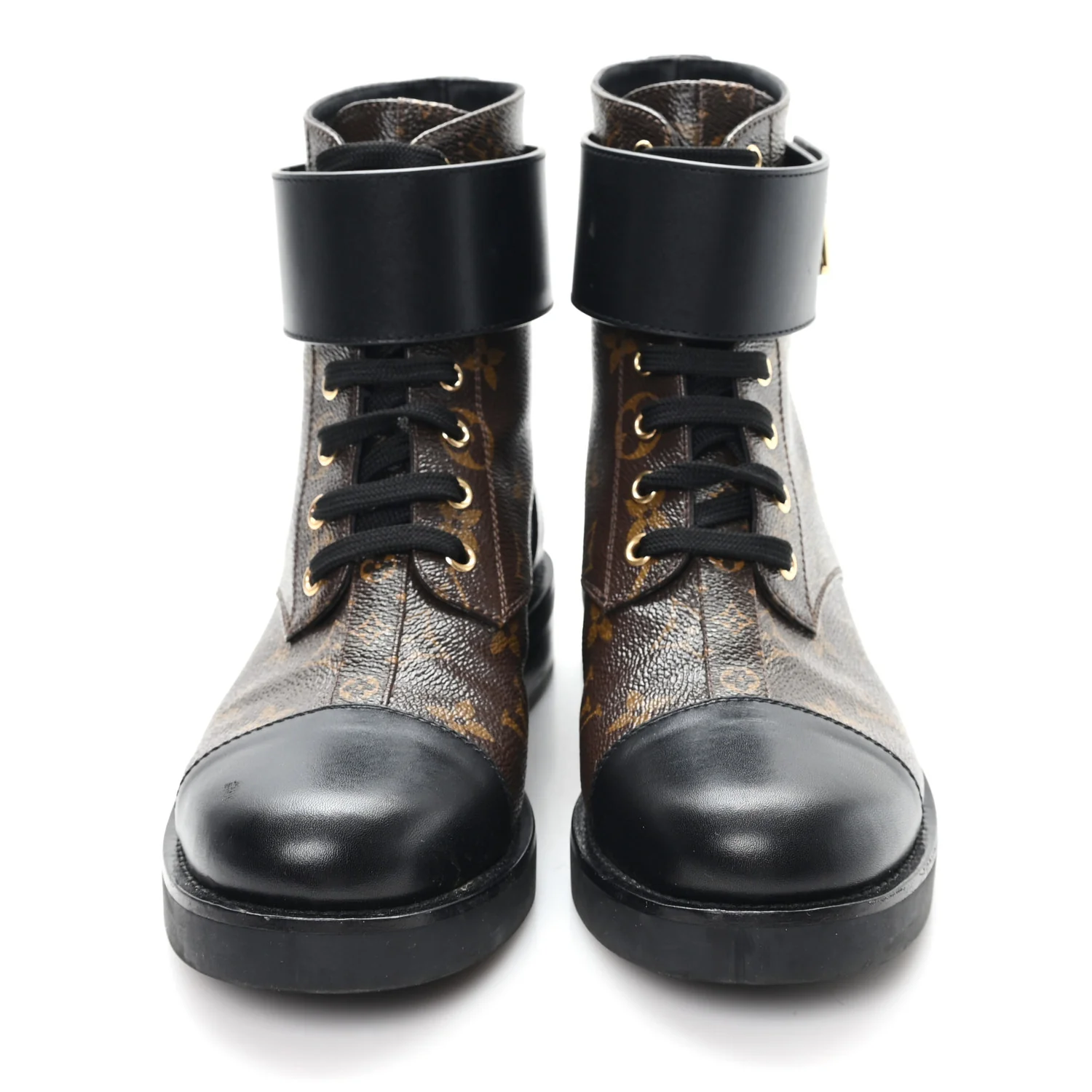 Calfskin Monogram Wonderland Flat Ranger Boots 38 Black - Image 3