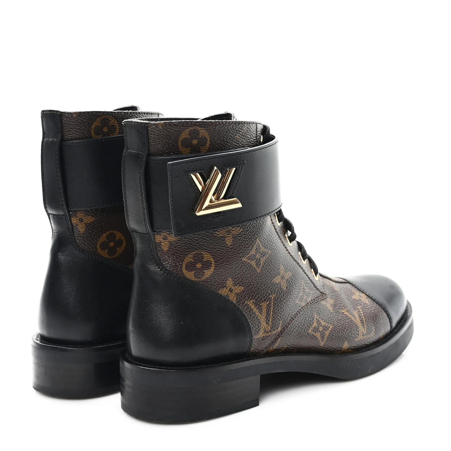 Calfskin Monogram Wonderland Flat Ranger Boots 38 Black - Image 5