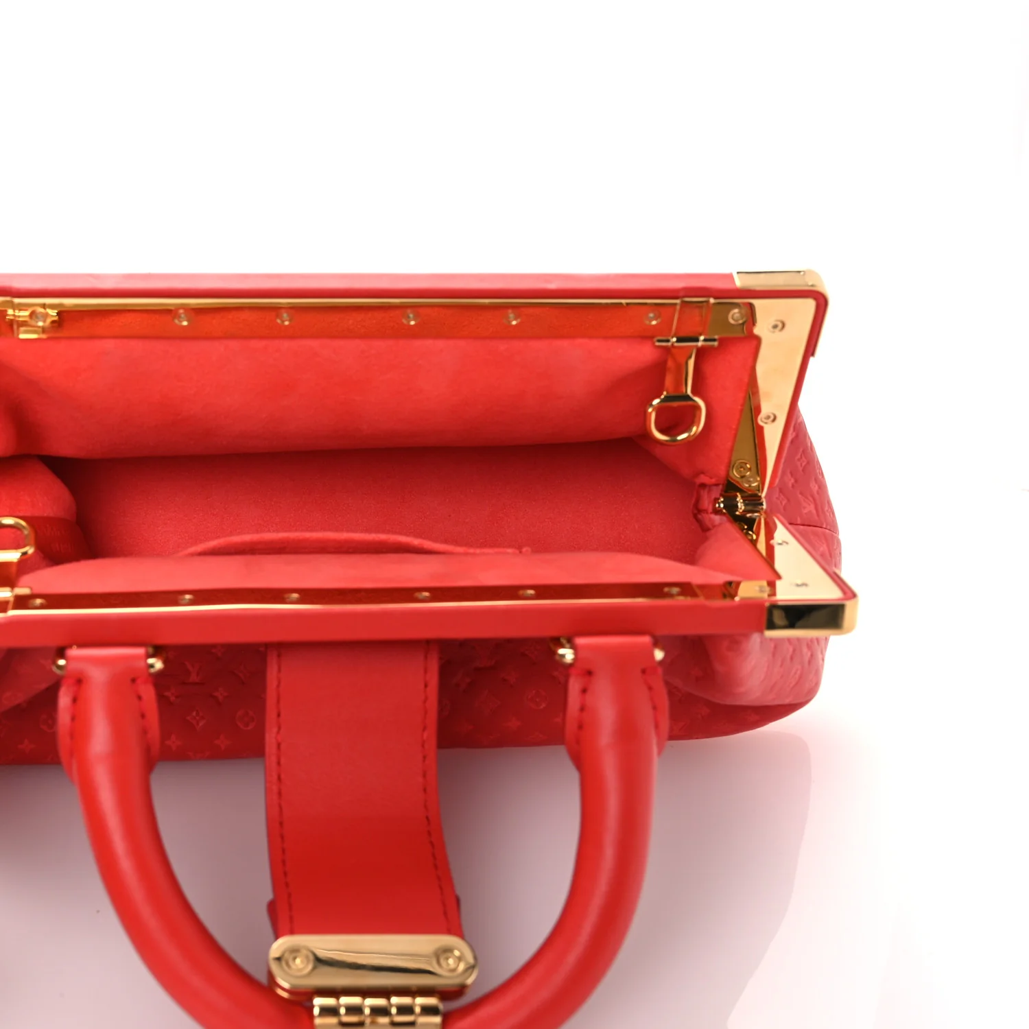 Calfskin Nanogram Embossed Clutch Red - Image 5