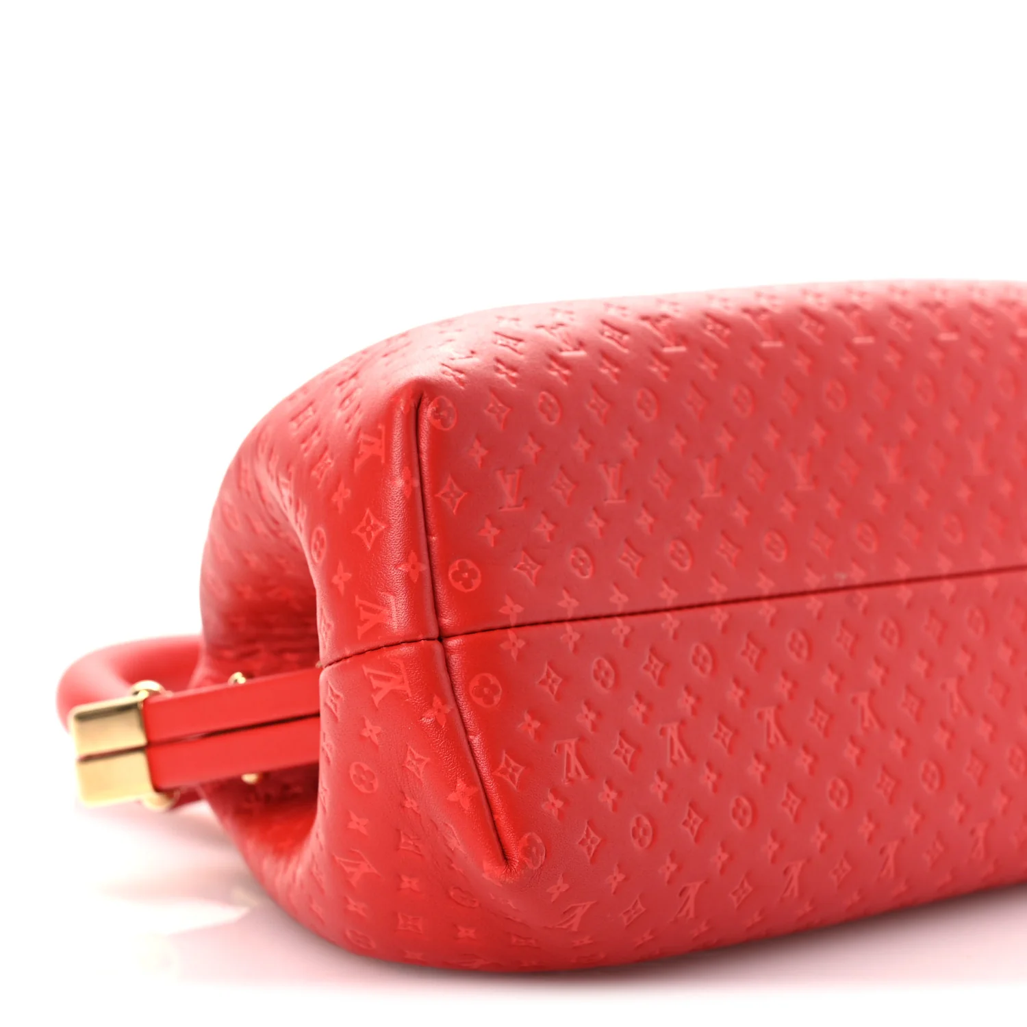 Calfskin Nanogram Embossed Clutch Red - Image 9