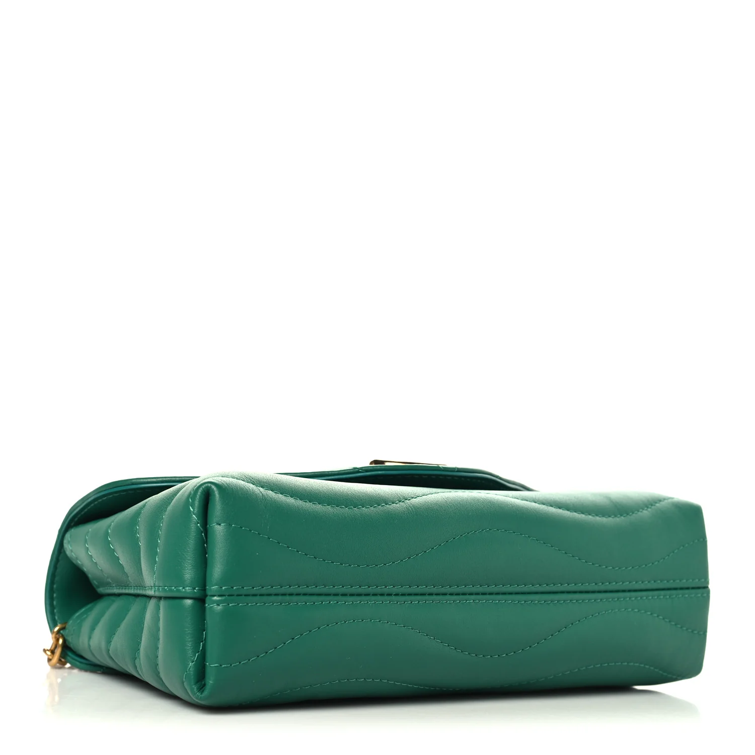 Calfskin New Wave Chain Bag MM NM  Emerald - Image 4