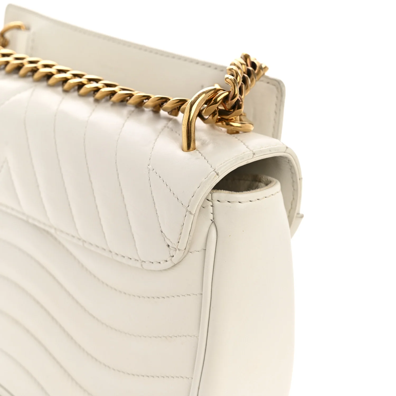 Calfskin New Wave Chain PM White - Image 15
