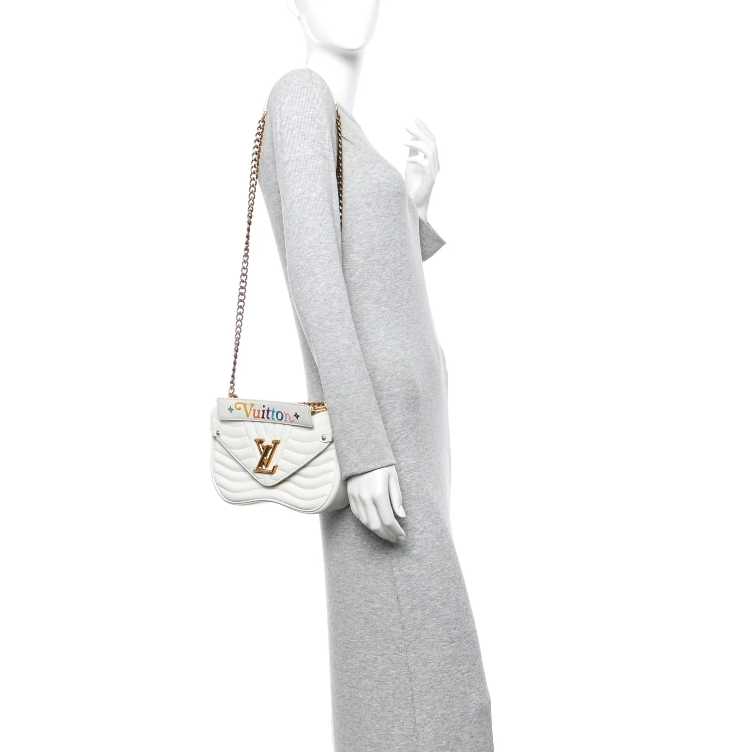 Calfskin New Wave Chain PM White - Image 2