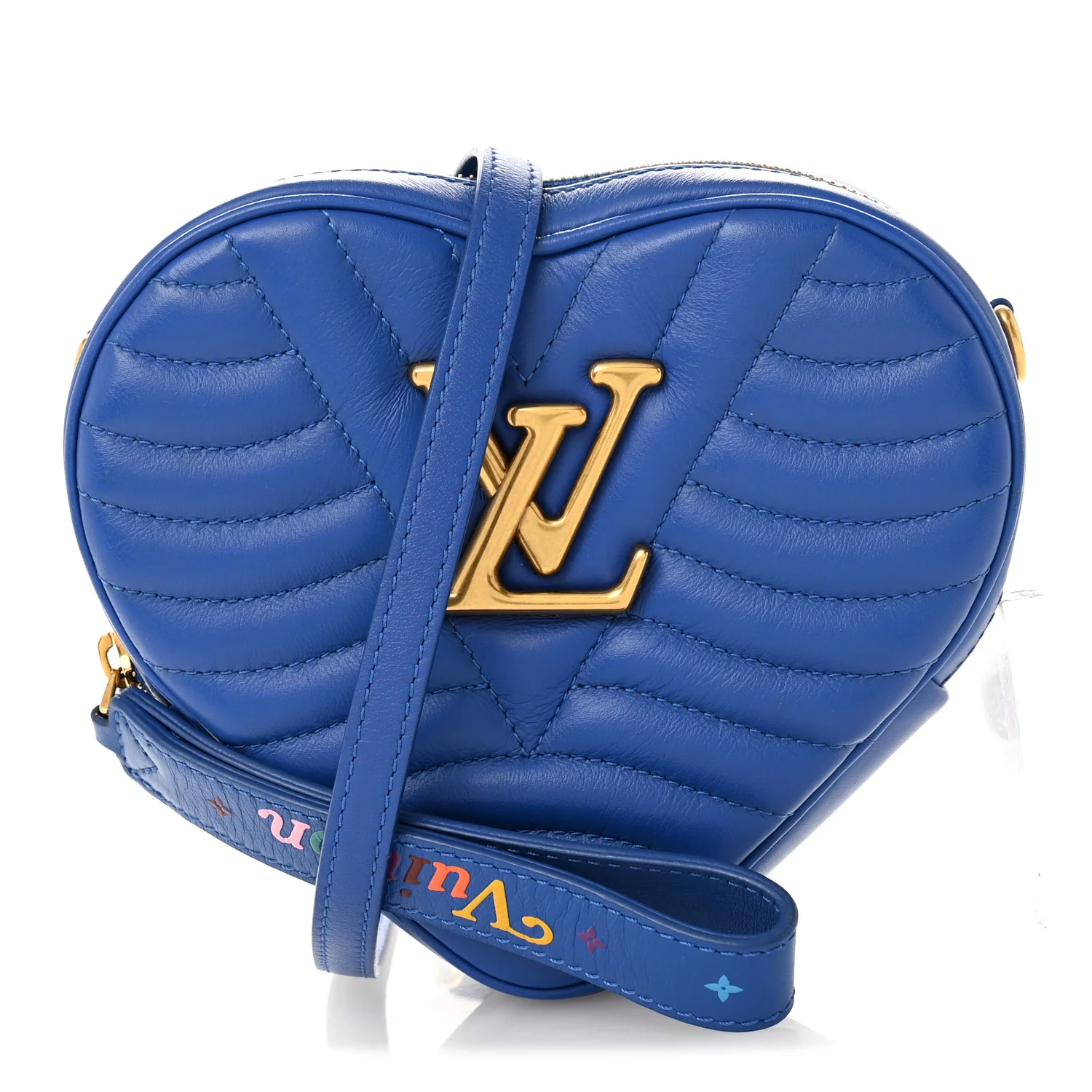 Calfskin New Wave Heart Bag Bleu Neon