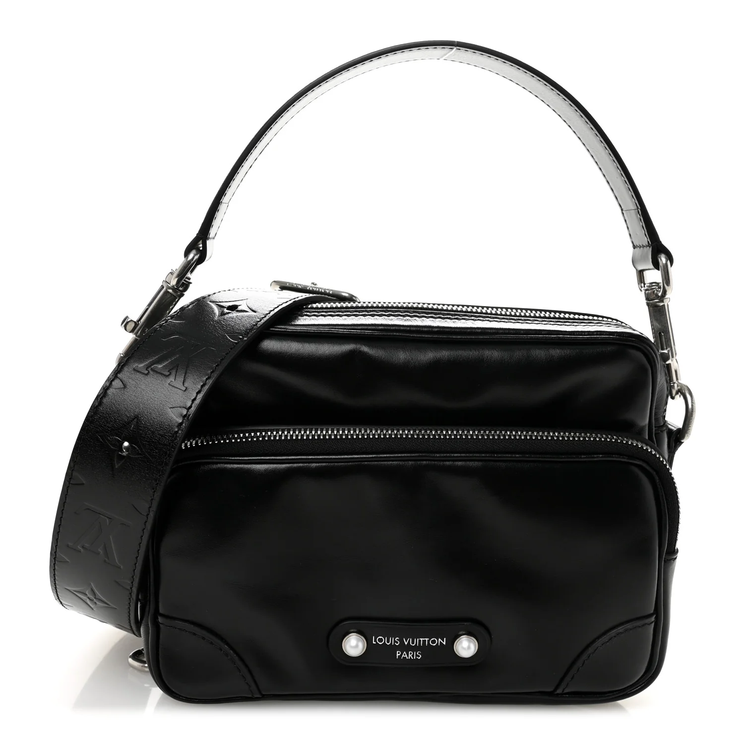 Calfskin Nil City Shoulder Bag Night Black