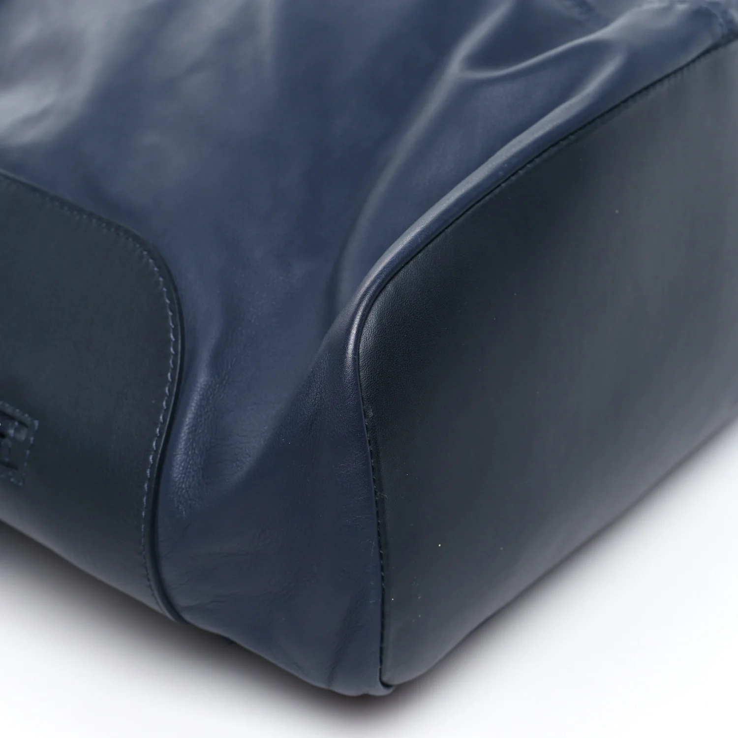 Calfskin Nylon V Line Pulse Backpack Navy - Image 8