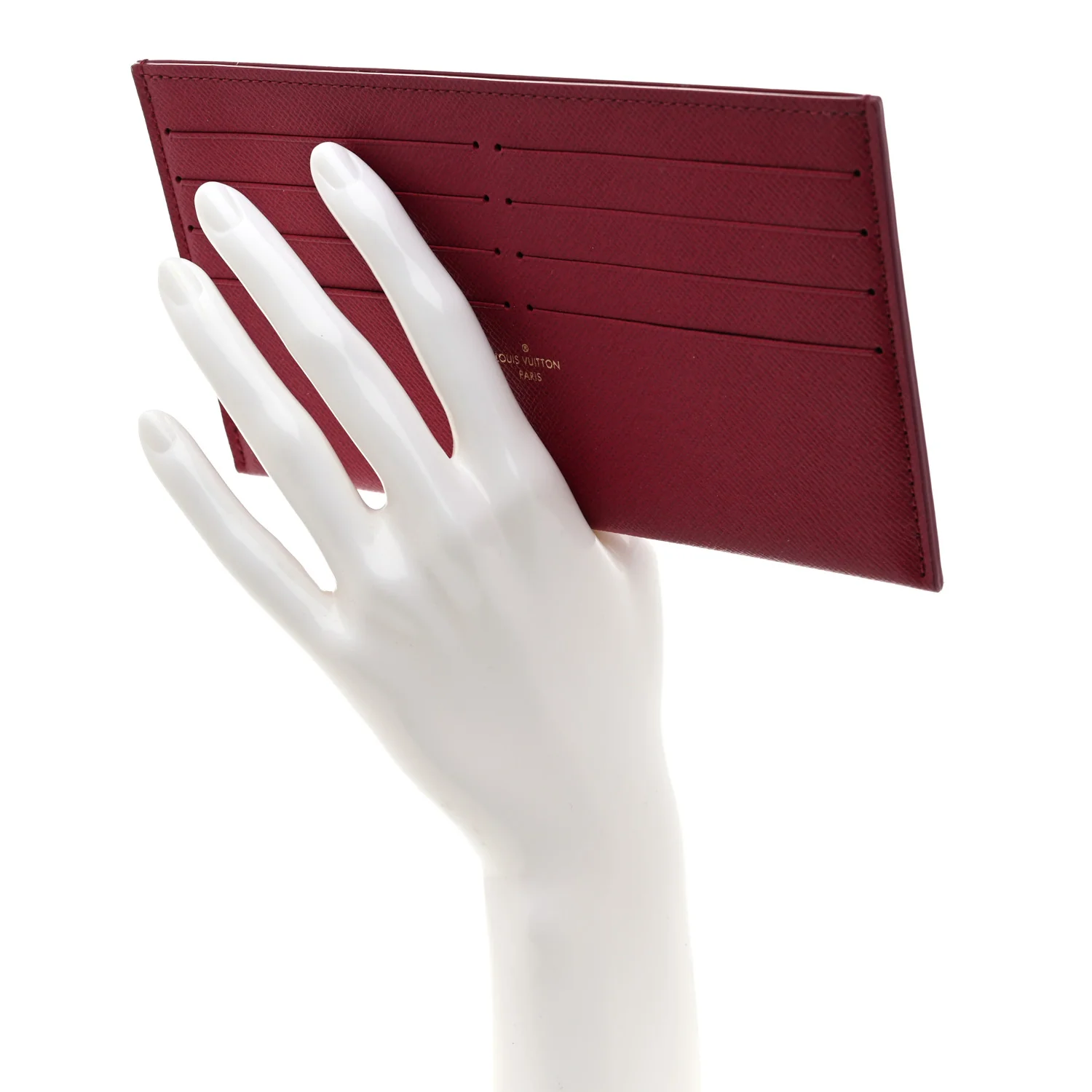 Calfskin Pochette Felicie Card Holder Insert Fuchsia - Image 2