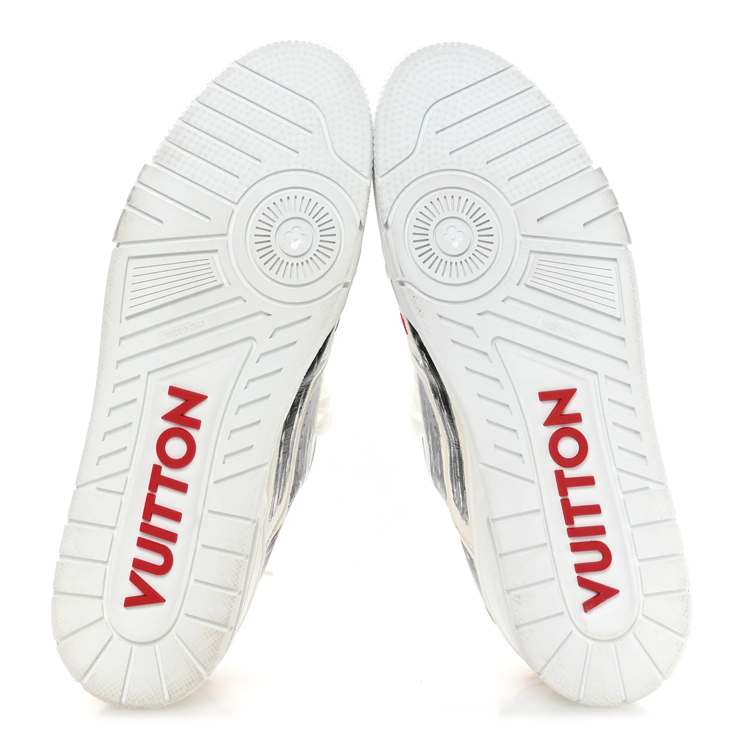 Calfskin Printed Mens LV Trainer Sneakers 10 White Black - Image 6