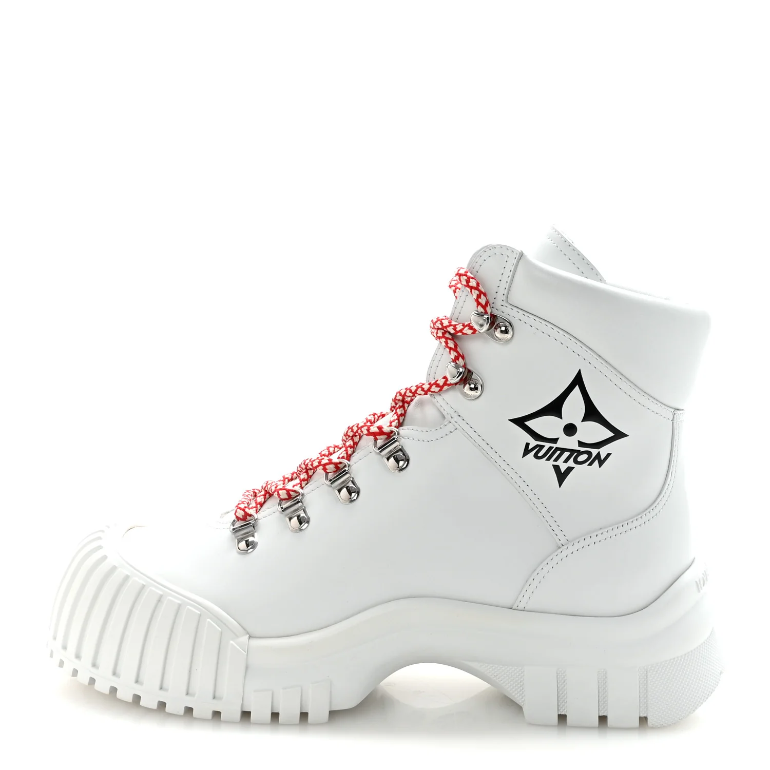 Calfskin Ruby Flat Ranger Boots 38 White