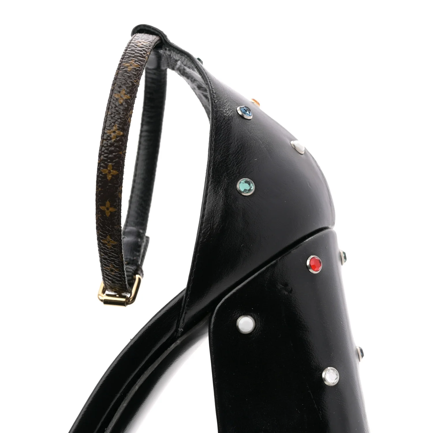 Calfskin Studded Fame Platform Sandals 37 Black - Image 11