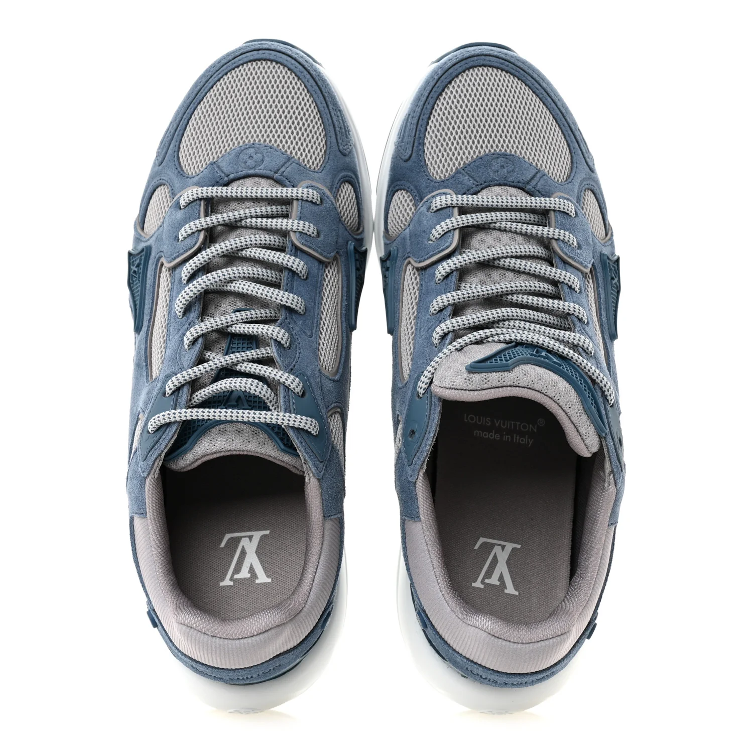 Calfskin Suede Womens LV Olympia Sneakers 38 Blue - Image 2