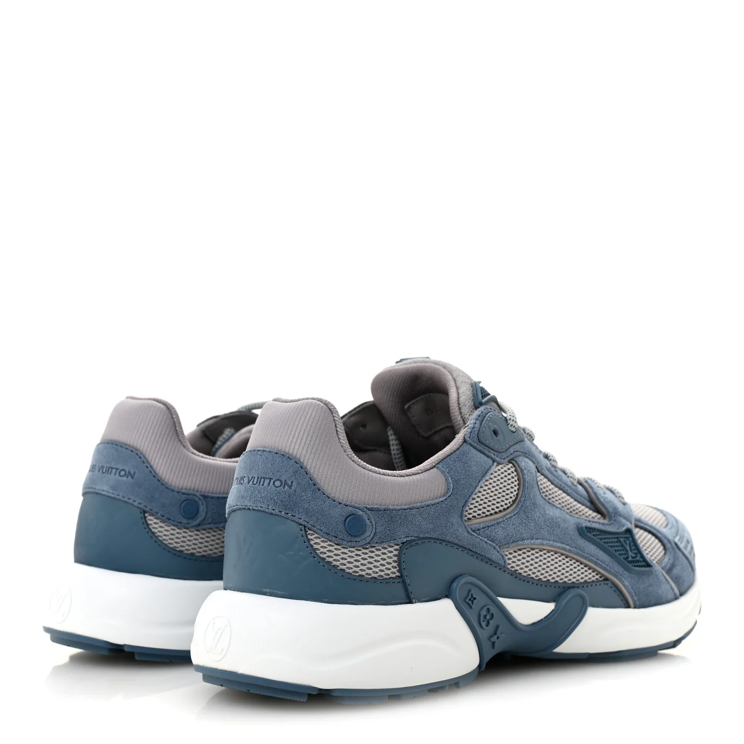 Calfskin Suede Womens LV Olympia Sneakers 38 Blue - Image 5