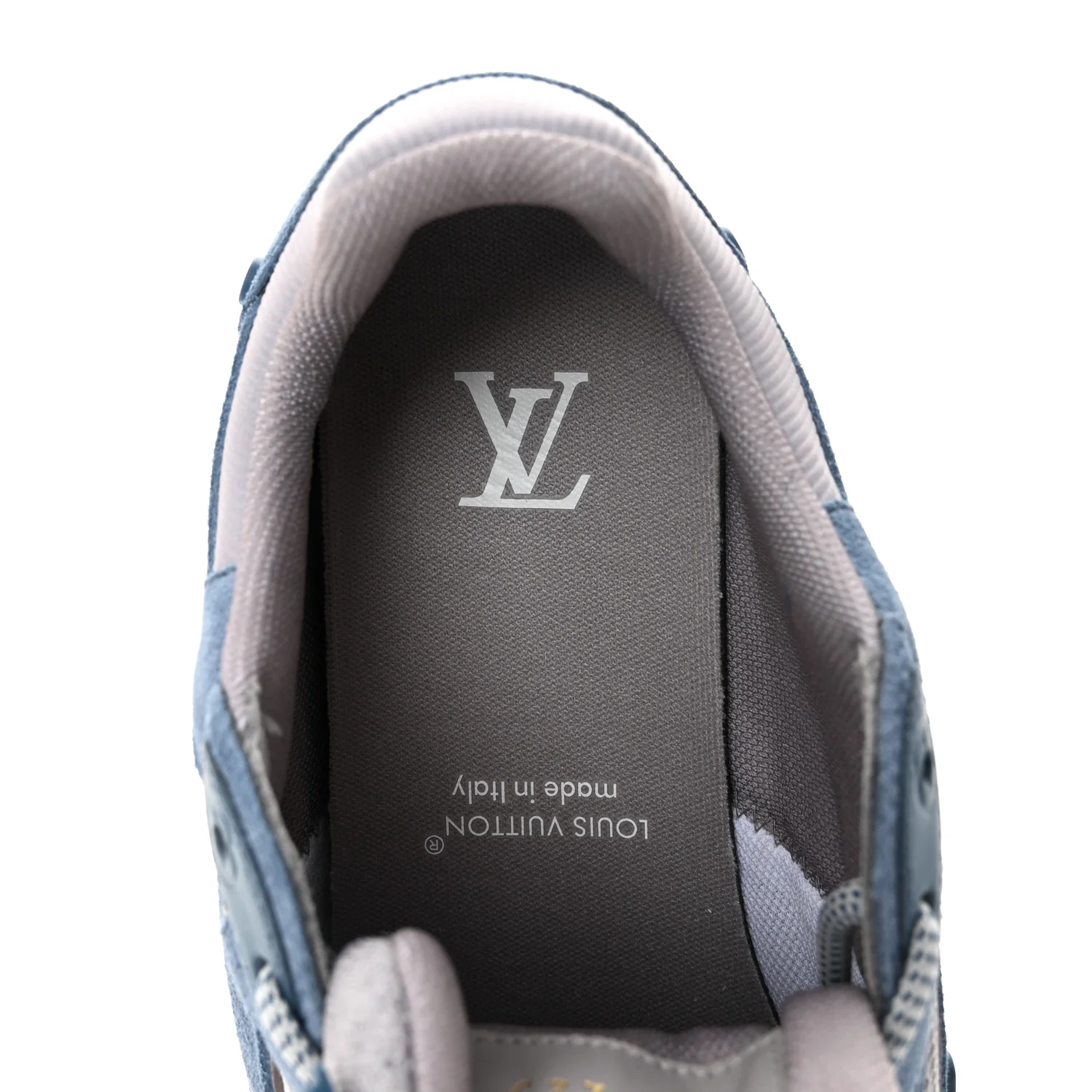 Calfskin Suede Womens LV Olympia Sneakers 38 Blue - Image 7
