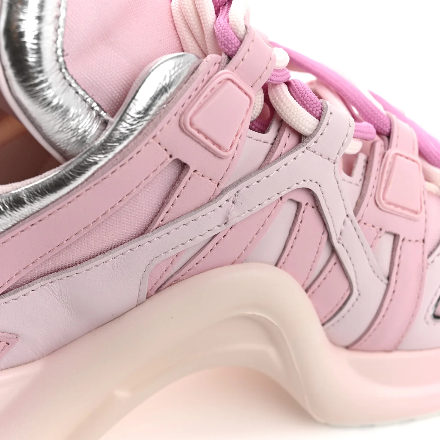 Calfskin Technical Nylon LV Archlight Sneaker 37 Rose Clair - Image 11