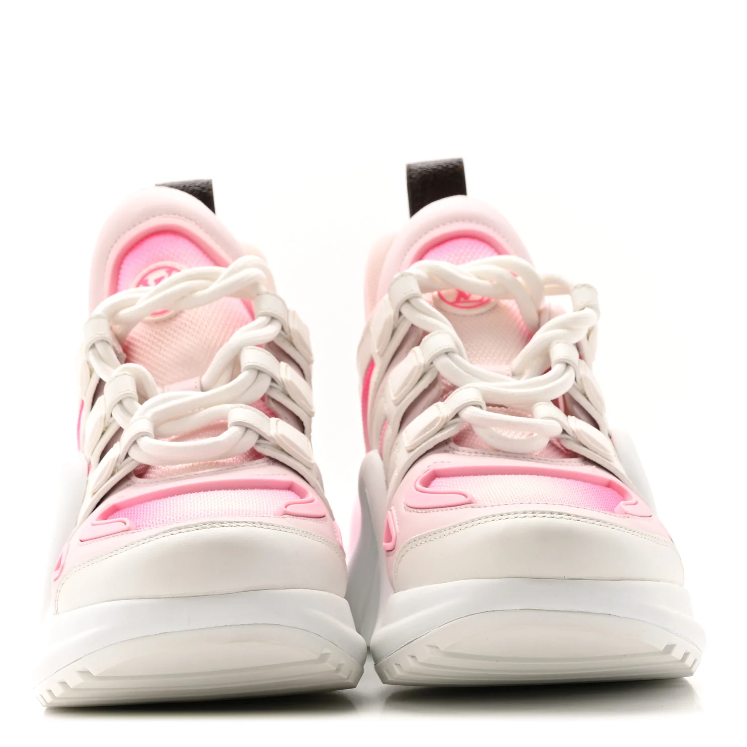 Calfskin Technical Nylon LV Archlight Sneakers 37 White Pink - Image 3