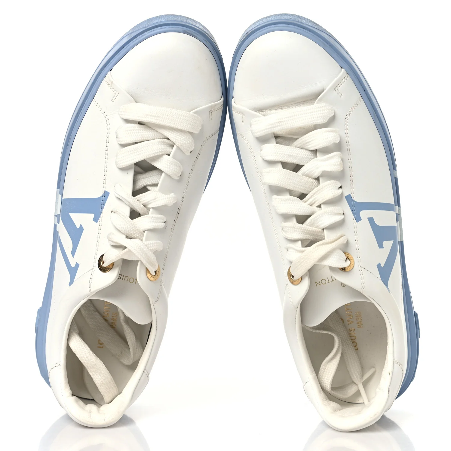 Calfskin Time Out LV Sneakers 40 Blue - Image 2