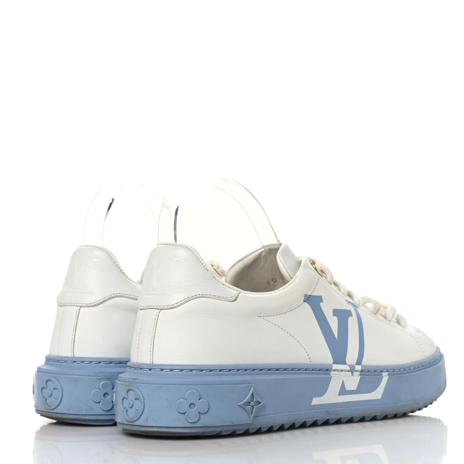 Calfskin Time Out LV Sneakers 40 Blue - Image 5