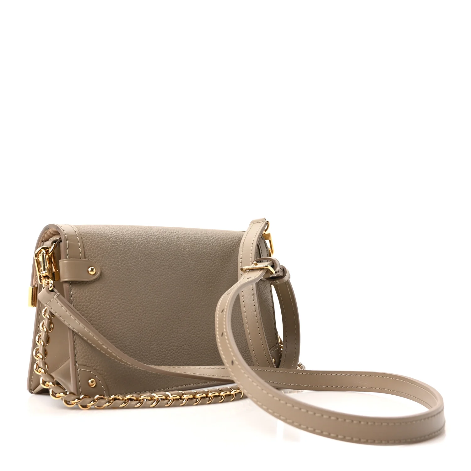 Calfskin Trunk Chain Wallet Taupe - Image 3