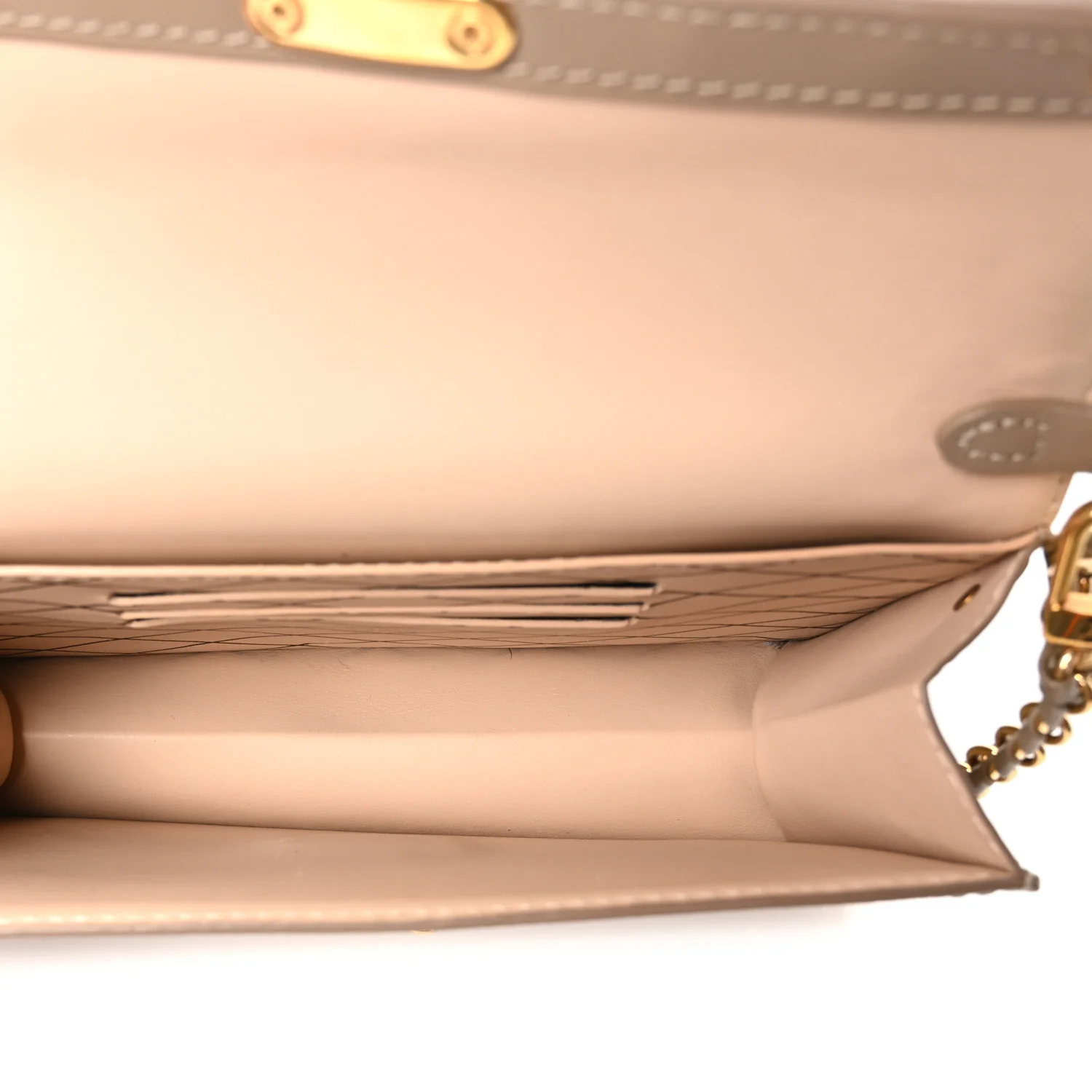 Calfskin Trunk Chain Wallet Taupe - Image 5