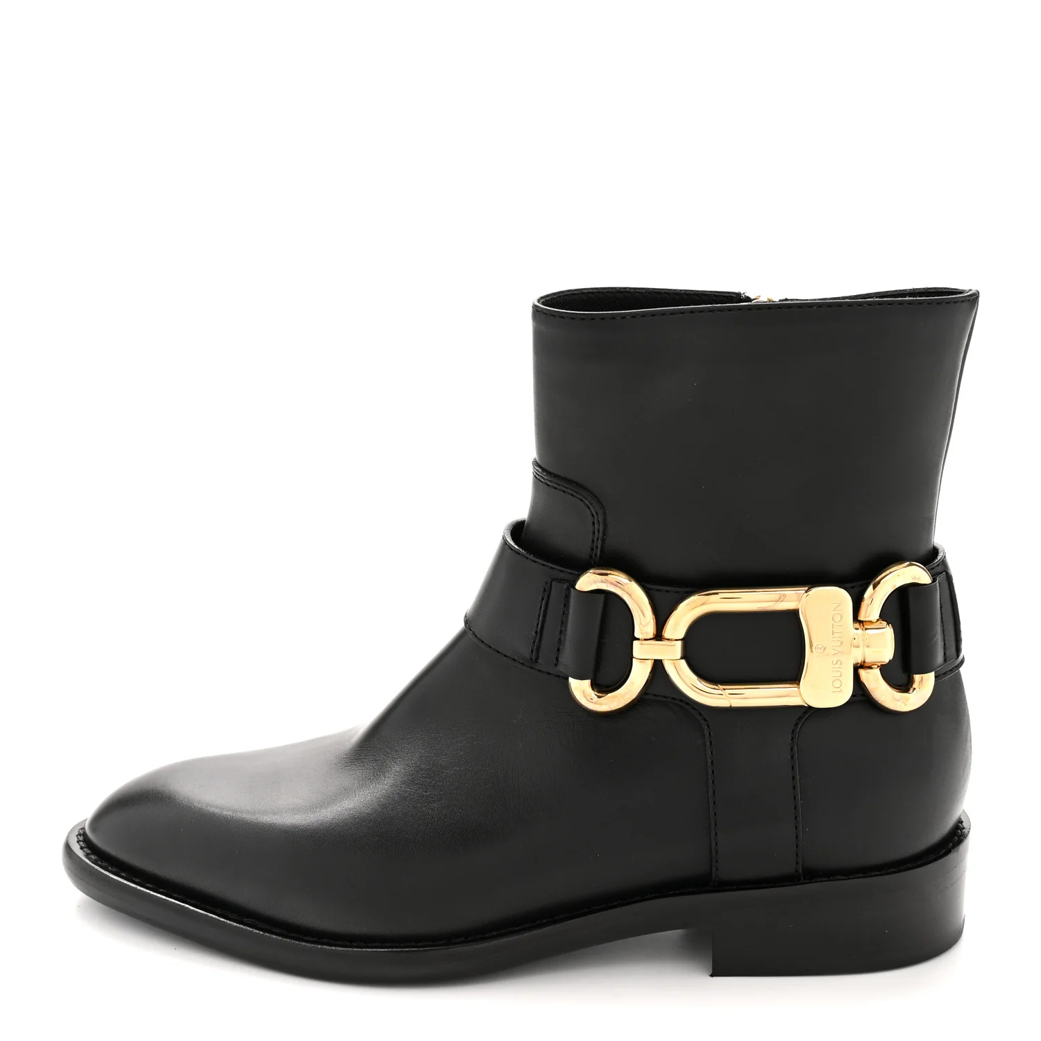 Calfskin Westside Flat Ankle Boots 37 Black