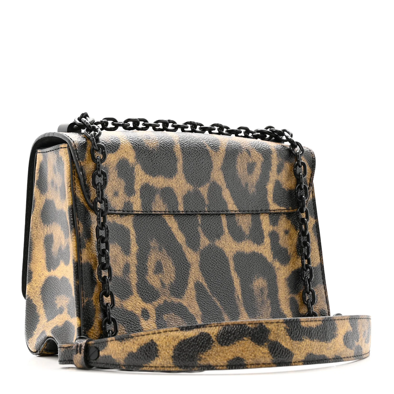 Calfskin Wild Animal Print Twist Shoulder Bag MM - Image 3
