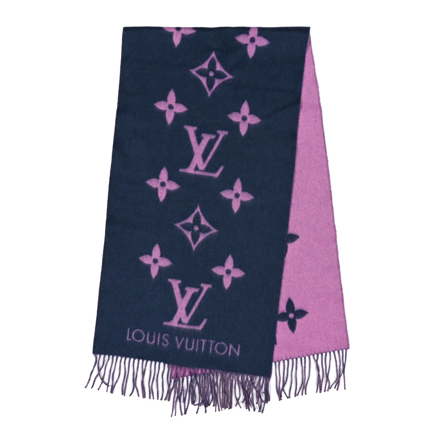 Cashmere Monogram Reykjavik Scarf Purple Pink - Image 2