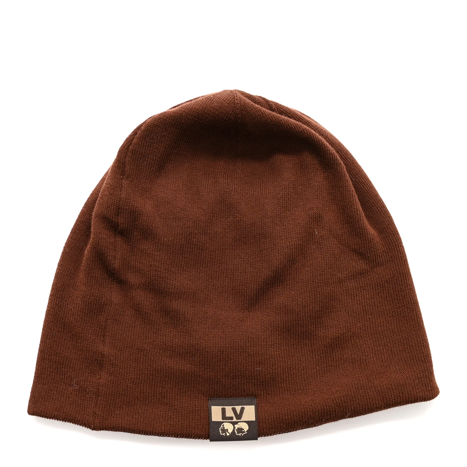 Cotton LV Fit Monogram Reversible Beanie Brown - Image 5