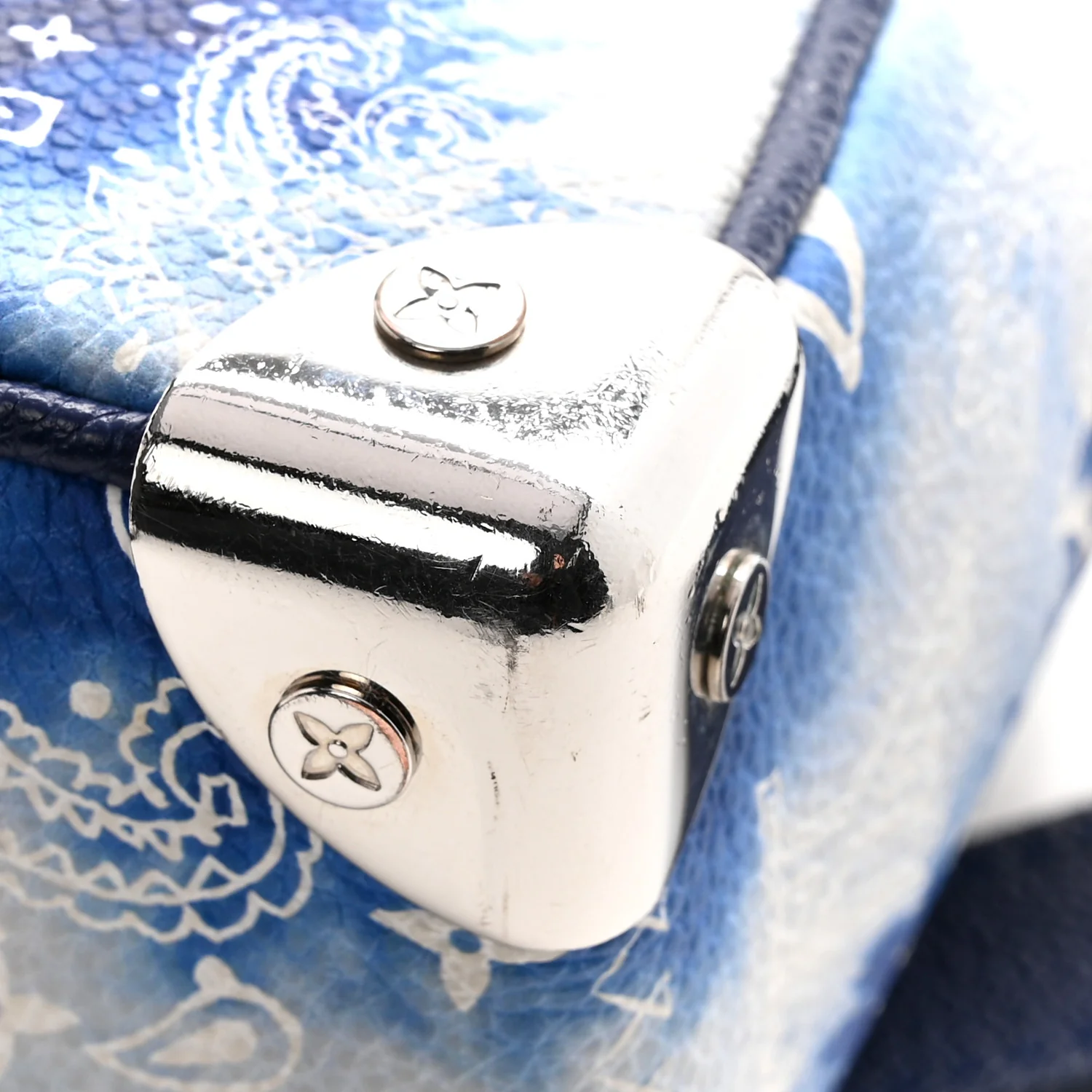 Cowhide Monogram Bandana Mini Soft Trunk Blue - Image 12