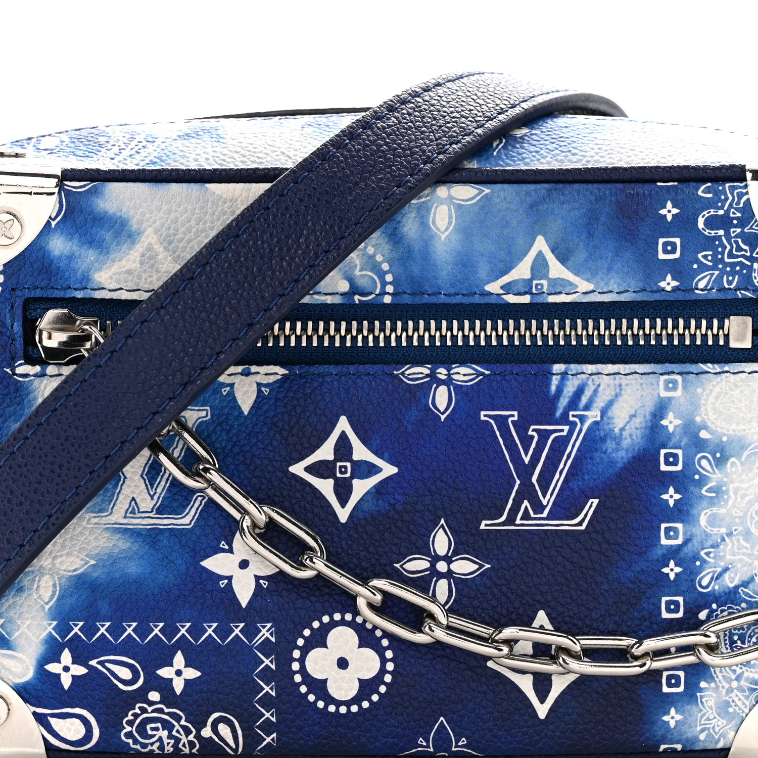 Cowhide Monogram Bandana Mini Soft Trunk Blue - Image 7