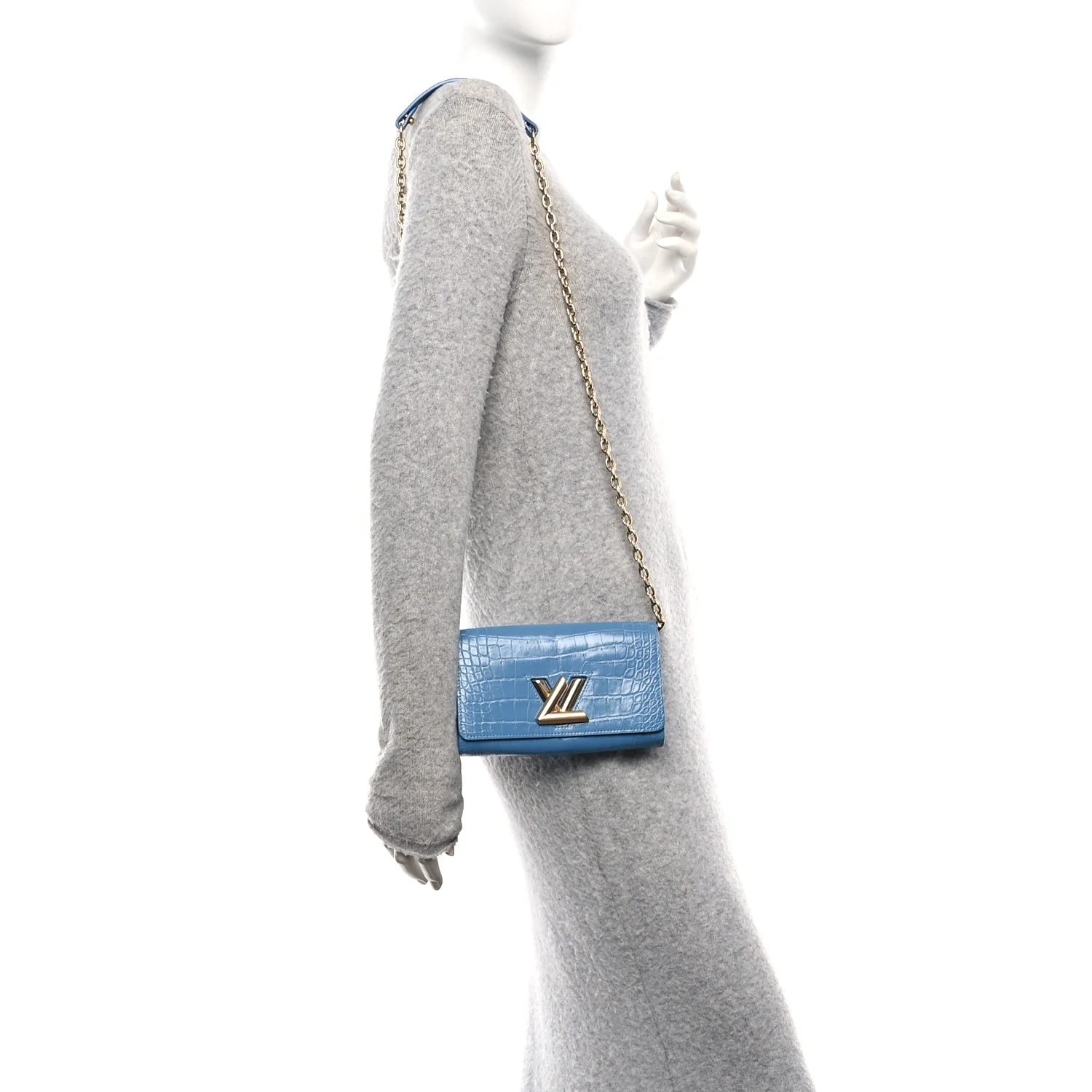 Crocodile Twist Chain Wallet Bleuet - Image 2