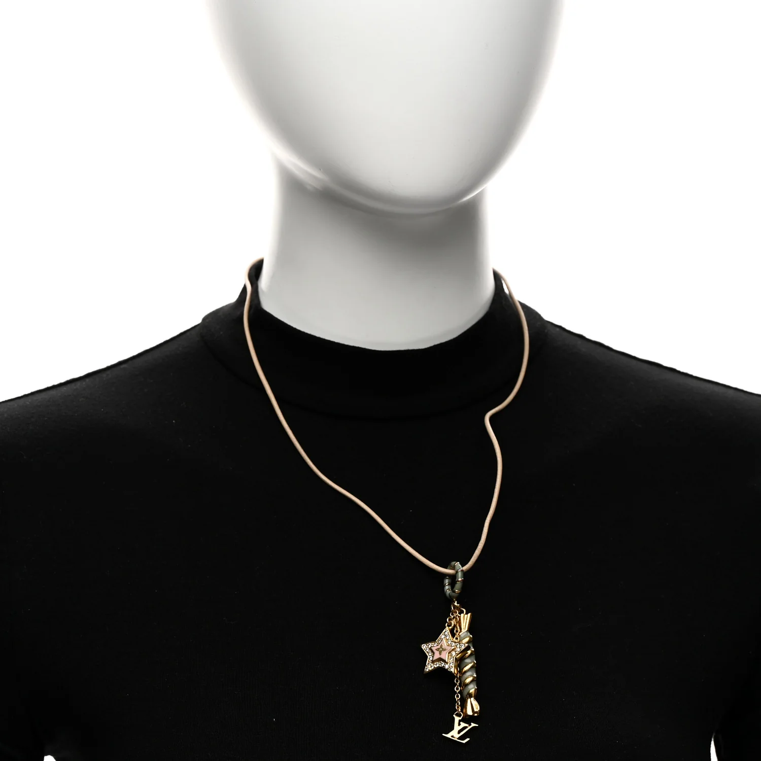 Crystal Enamel Candy Star Charm Necklace Gold Multicolor - Image 2