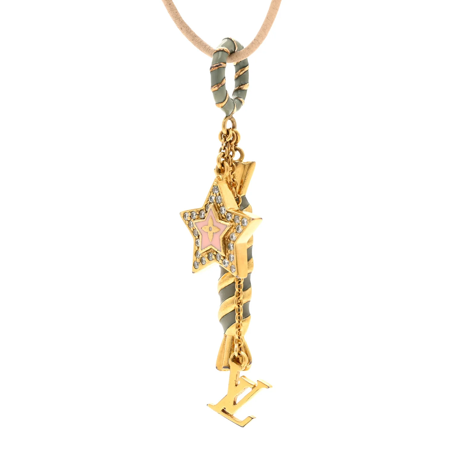 Crystal Enamel Candy Star Charm Necklace Gold Multicolor - Image 4
