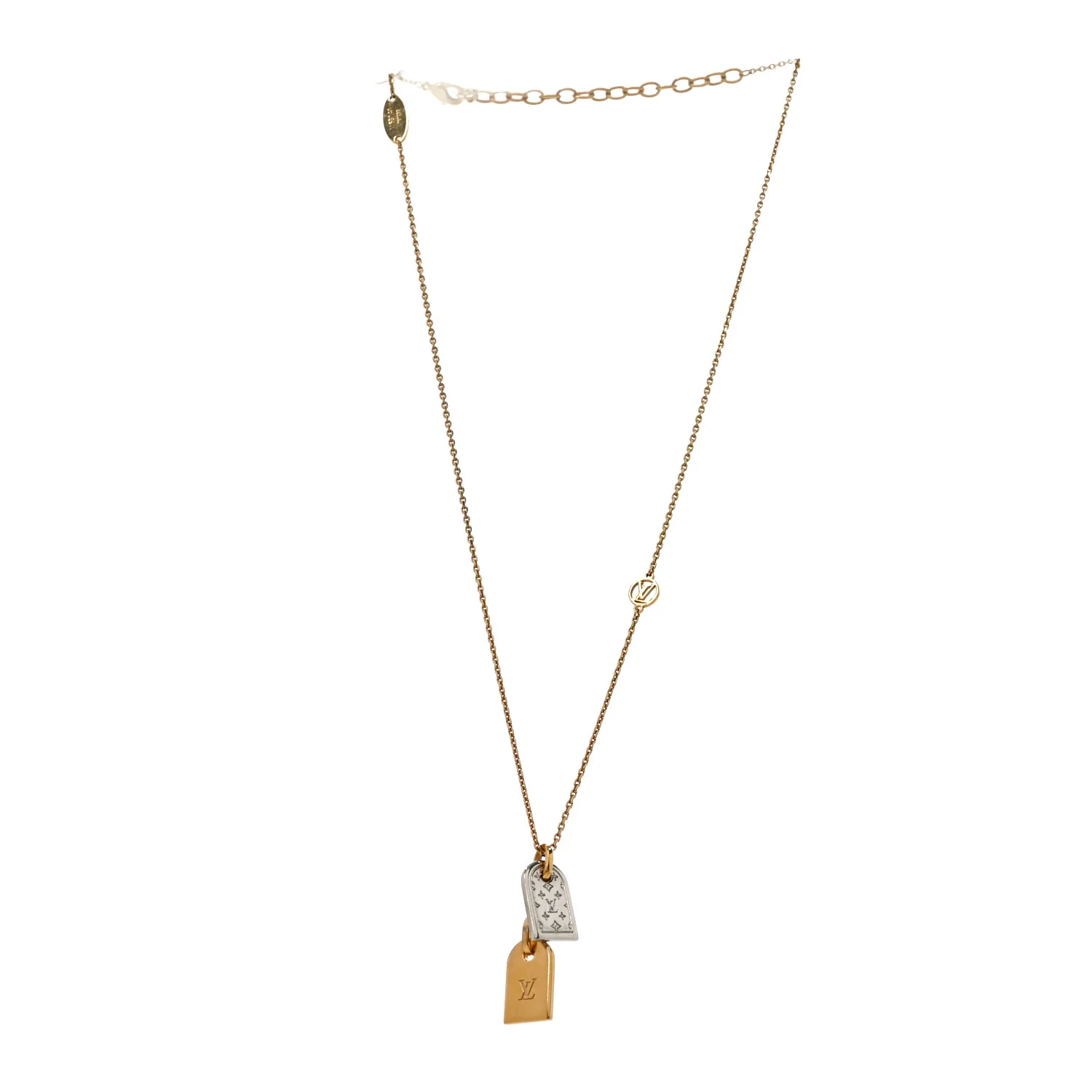 Crystal Precious Nanogram Name Tag Necklace Gold Silver - Image 3