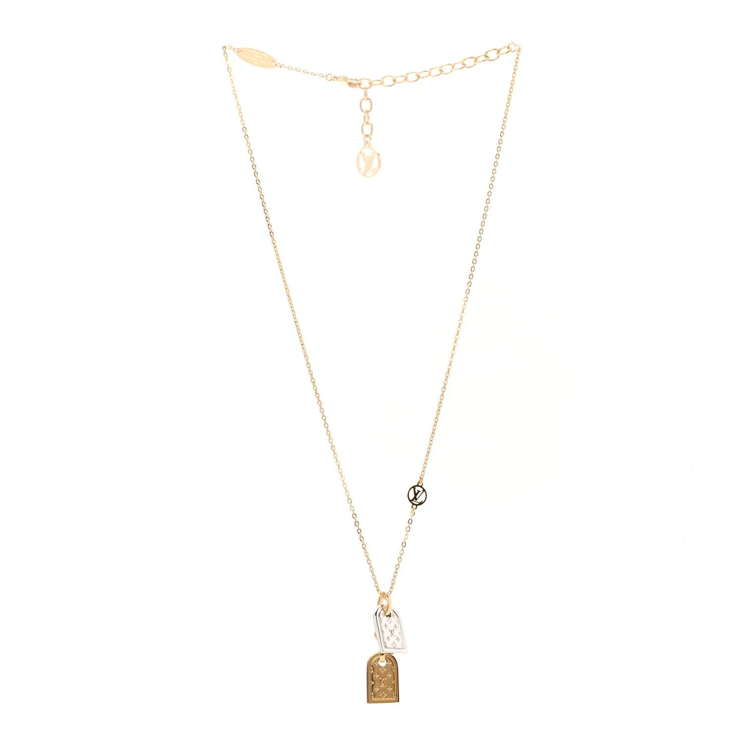 Crystal Precious Nanogram Name Tag Necklace Gold Silver - Image 3