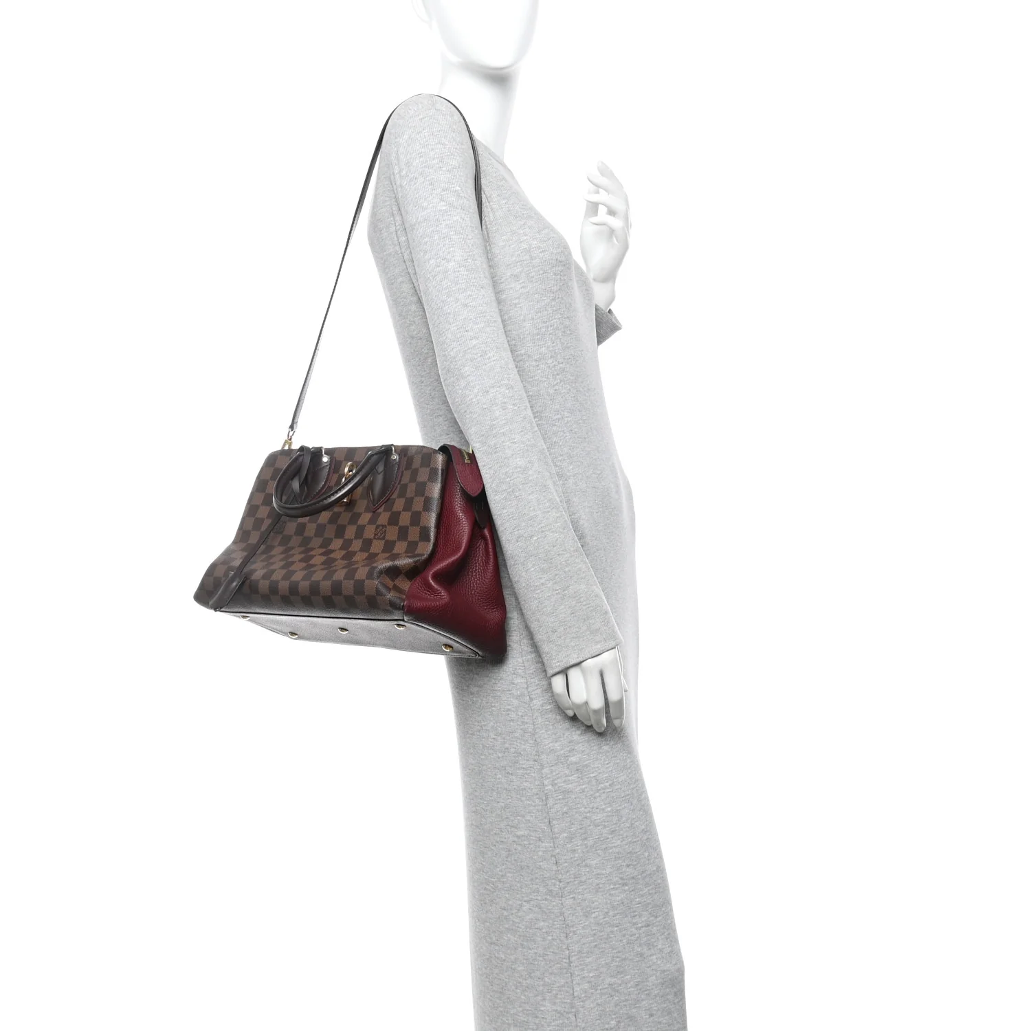 Cuir Taurillon Damier Ebene Normandy Bordeaux - Image 2